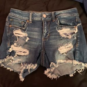 American Eagle AEO MIDI Jean Shorts Ripped
